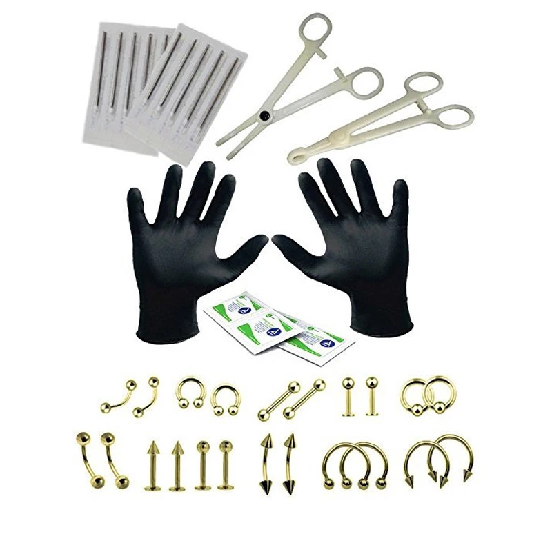 stainless steel Nose Tongue Piercing body Piercing kit Nose Ear