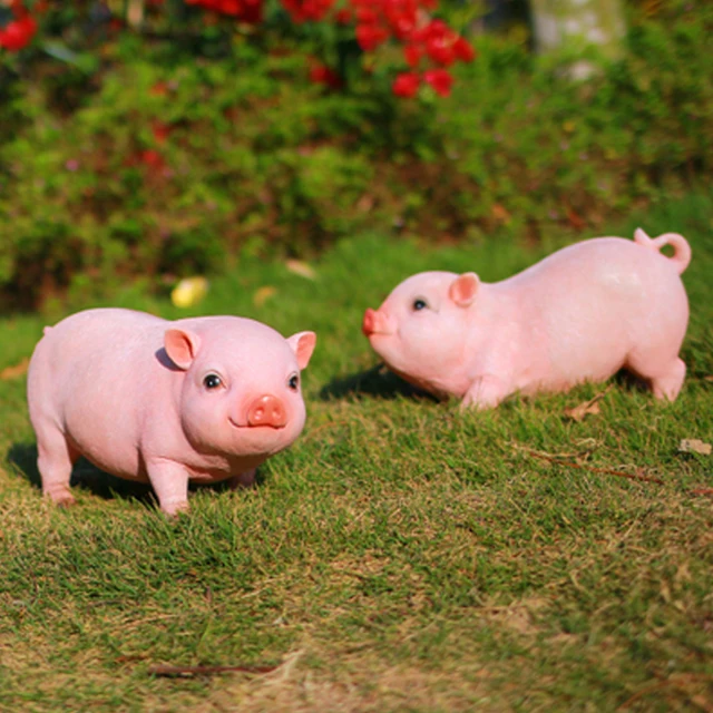 Cute Lucky Small Fat Pig Animal Artificial Resin Crafts