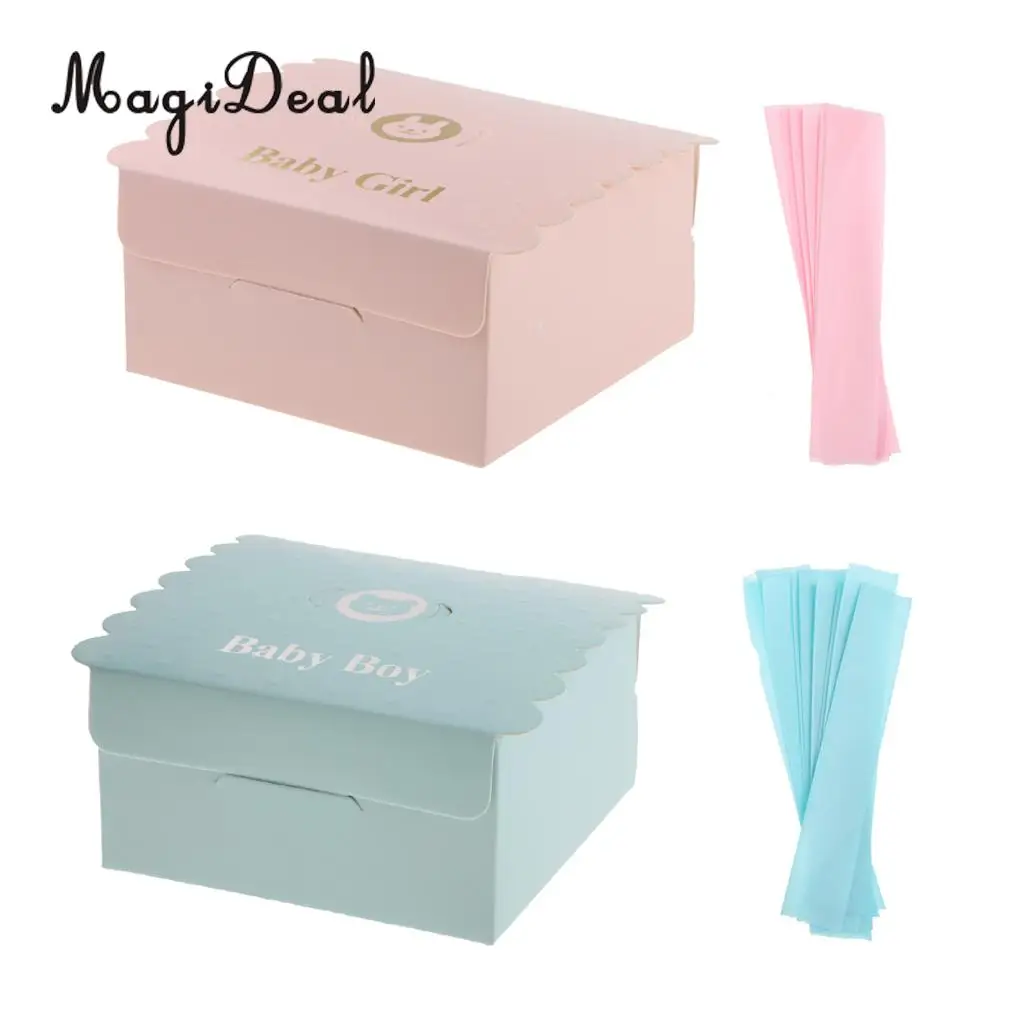 

12 Pieces Lovely Baby Shower Gift Favour Boxes With Ribbon Decor Christening Wedding Chocolate Box