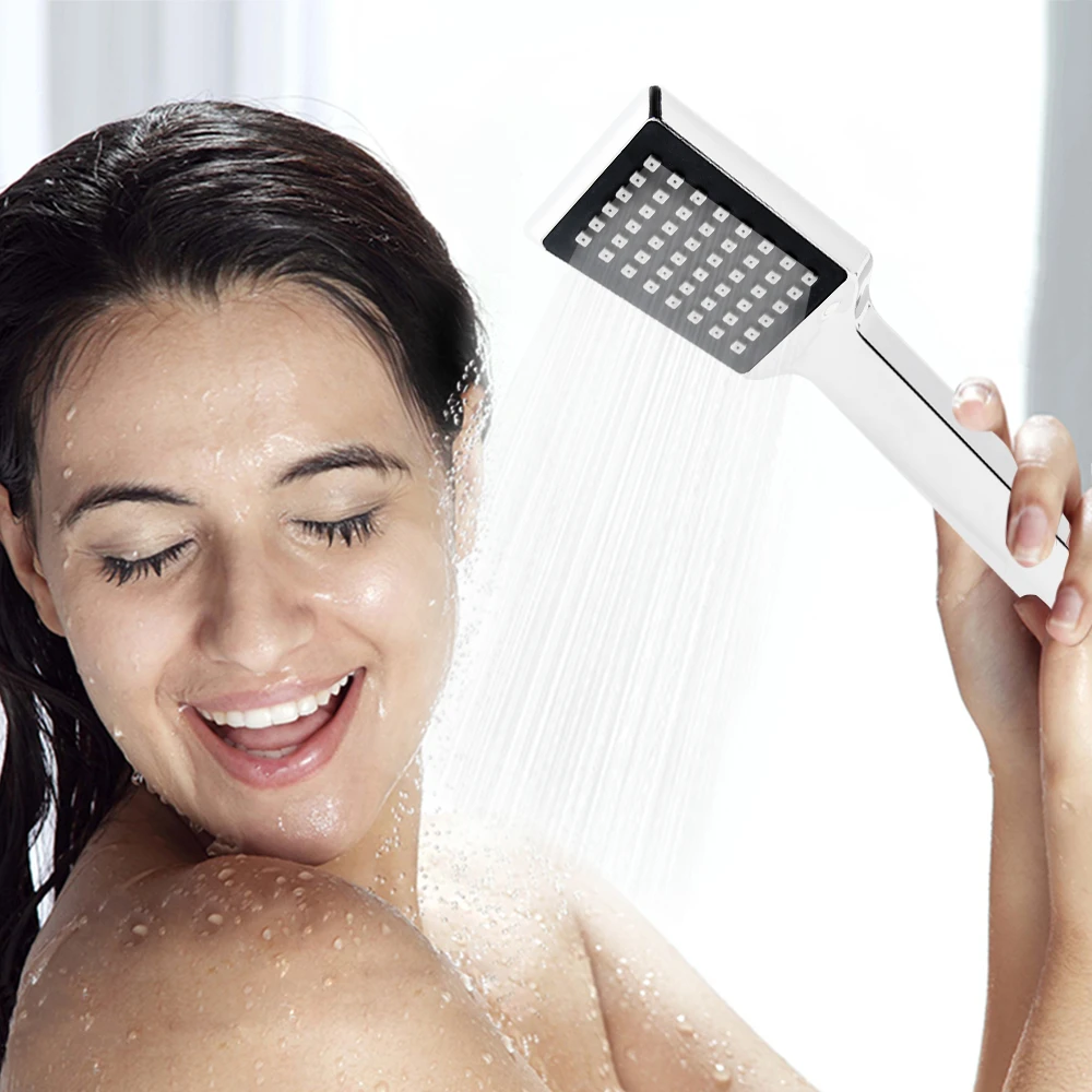 Vagsure Shower Head ABS Plastic Chrome Bathroom  Shower Head Water Saving ShowerHeads Square Spray Nozzle 