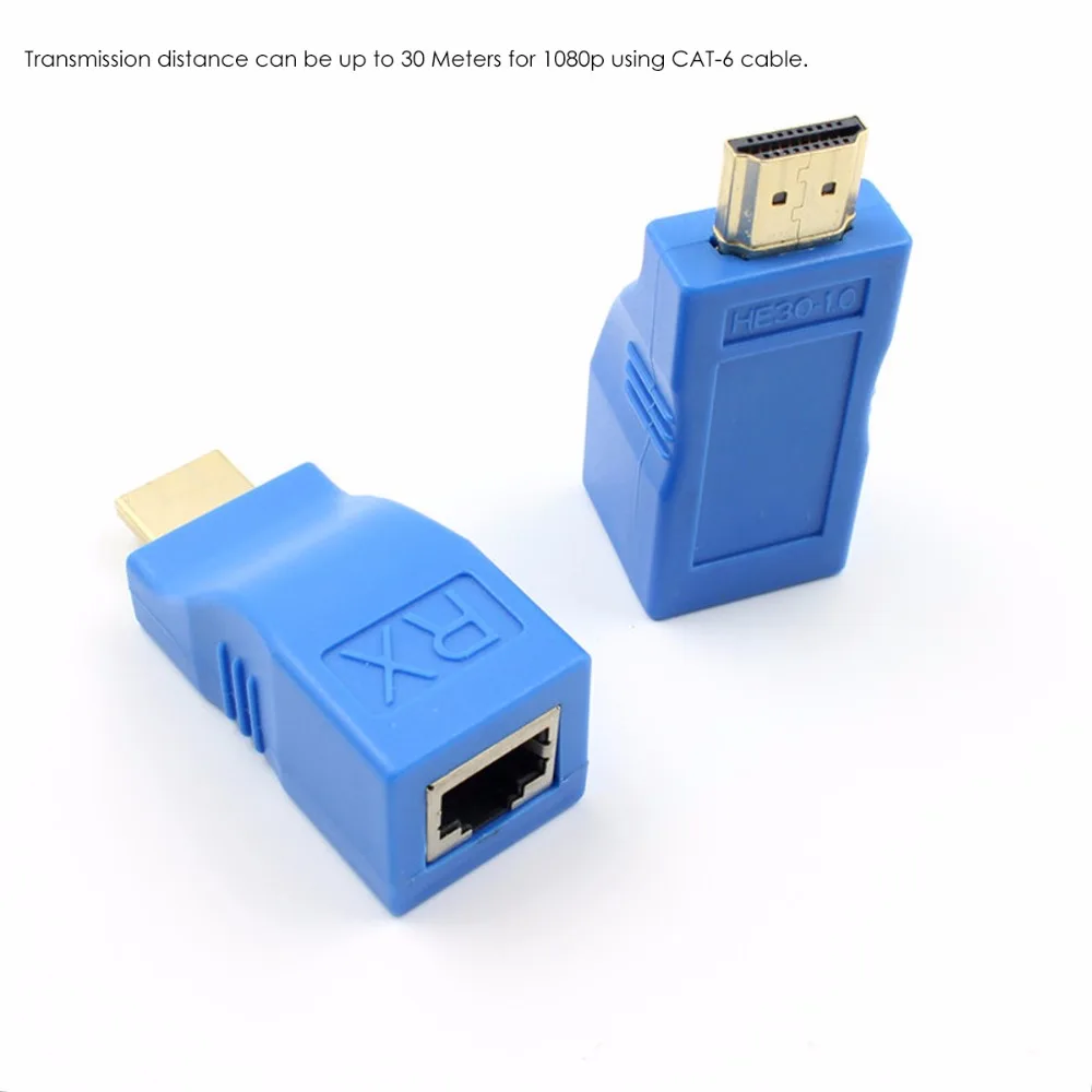 SOONHUA 1 пара 30 м HDMI удлинитель передатчик TX/RX HDMI V1.4 HD 1080P по Cat5e CAT6 RJ45 Ethernet кабель для ТВ проектора DVD