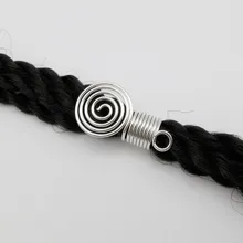 5 шт.-10 шт. белые посеребренные спиральные пружины волосы оплетка дредлок бусины трубчатые кольца для украшения для волос удлинители