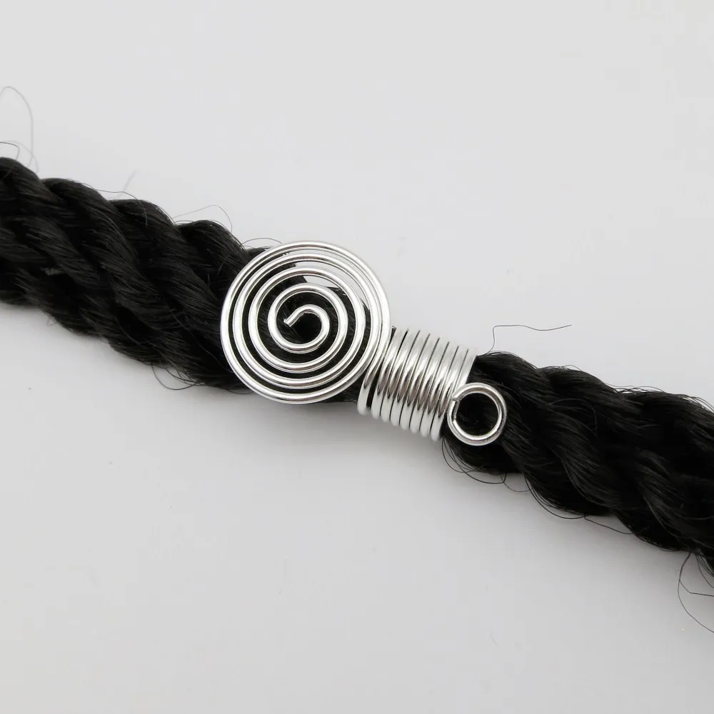 5pcs 10pcs Silver plated hair braid dreadlock beads cuffs clips Braid
