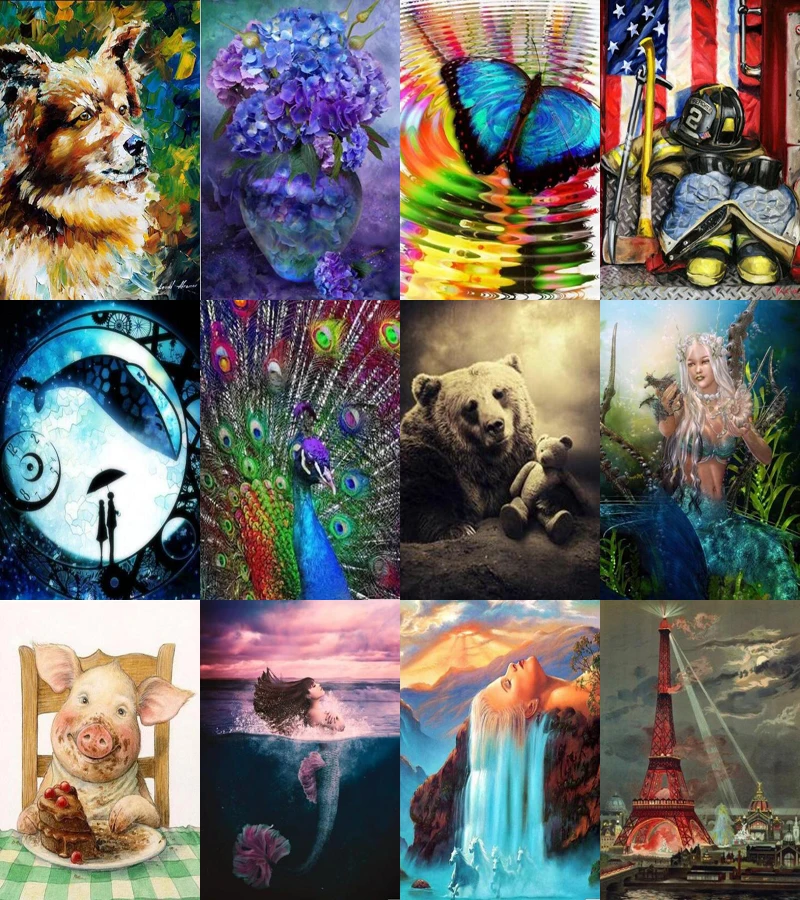 5d full square pig diamond embroidery Landscape animal character diy painting cross stitch sets home decorative | Дом и сад