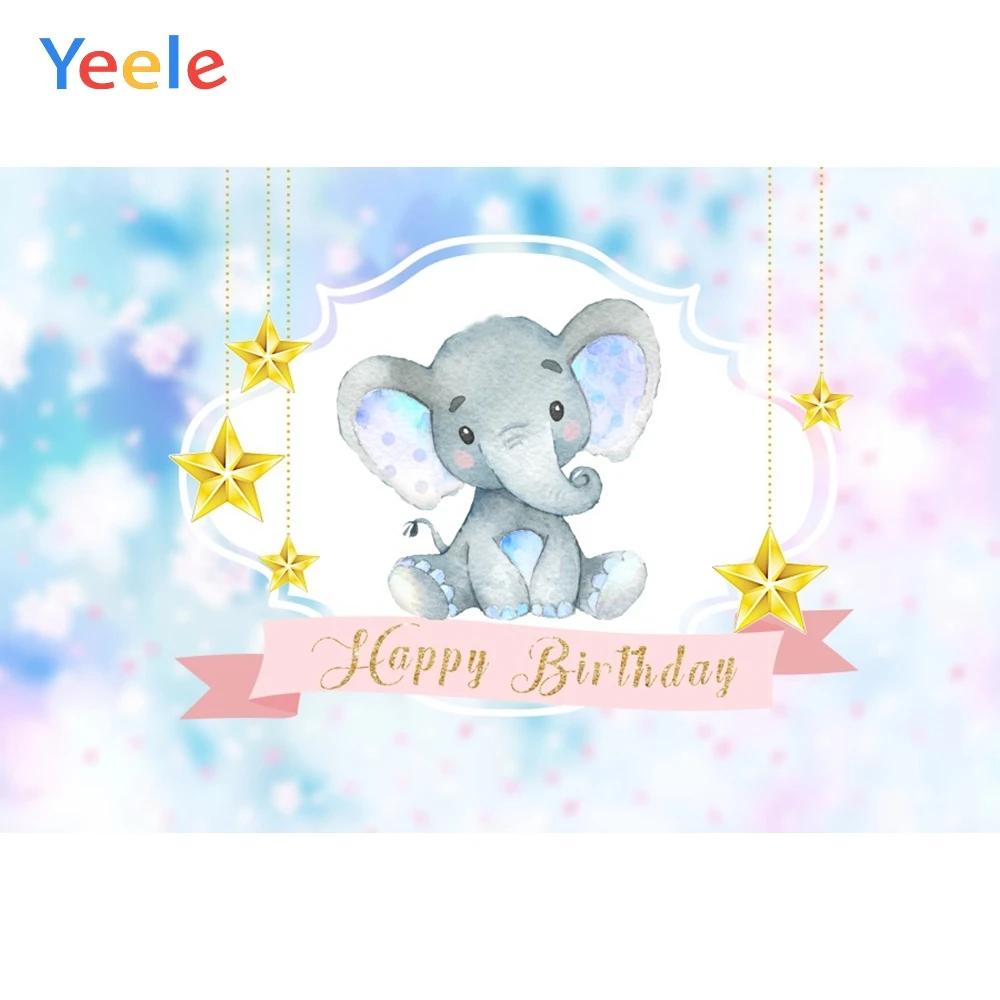 

Yeele Elephant Star Baby Children Birthday Party Photography Backgrounds Custom Vinyl Photographic Backdrops For Photo Studio