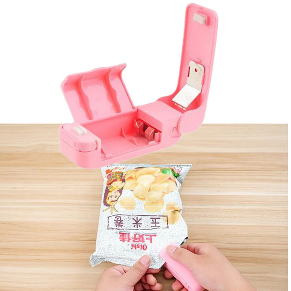 

Portable Bag Clips Handheld Mini Electric Heat Sealing Machine Impulse Sealer Seal Packing Plastic Bag Clip work with battery