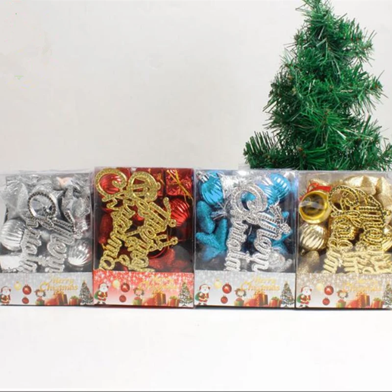 

1set 4 colors 28pcs Merry Christmas Blingbling Christmas Tree Decorations Xmas Christmas Tree Ornaments