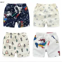 Для маленьких мальчиков шорты Лето Повседневное спортивные детские хлопковые штаны для мальчиков универсальные Милый принт с персонажами из мультфильмов для мальчиков детские шорты От 1 до 3 лет