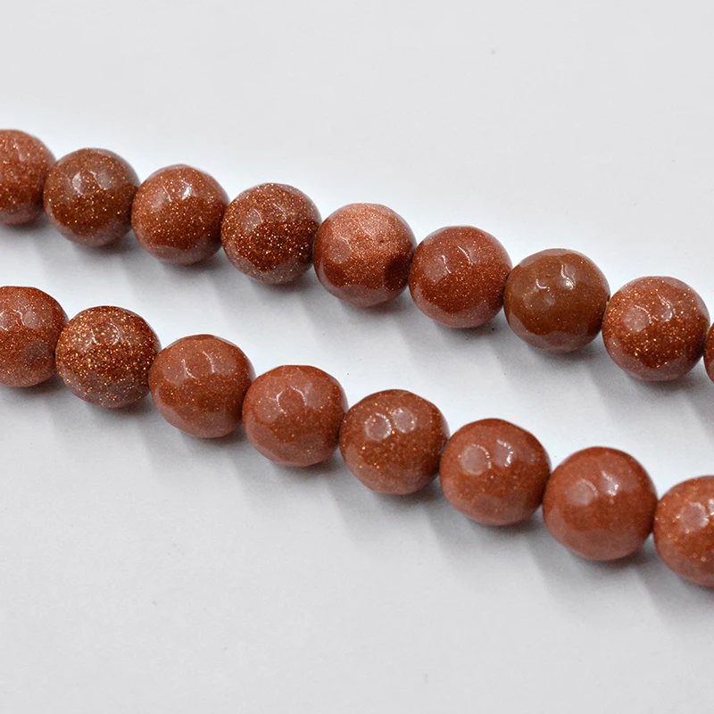 

Free Shipping Natural Faceted Gold SandStone Round Loose Beads 16" Strand 4 6 8 10 MM For Bracelet Necklace Making