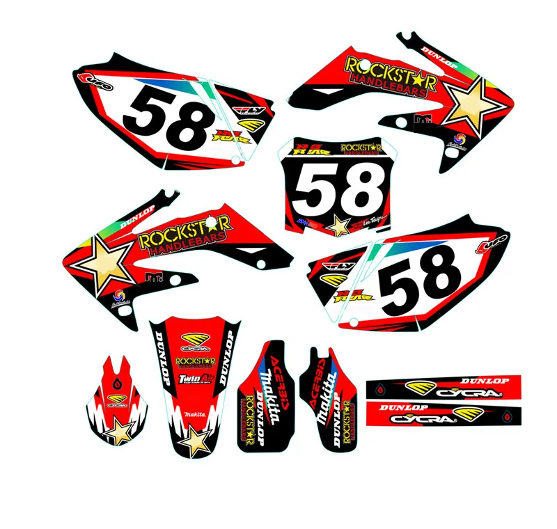 CRF450R 2005 2020 CRF450 индивидуальная Глянцевая графическая наклейка для Honda Fit CRF250R 2004