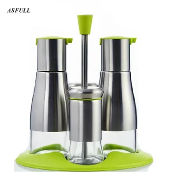 

ASFULL Kitchen with a combination of seasoning bottles with glass bottles Free Shipping the tray container for food Kitchen use
