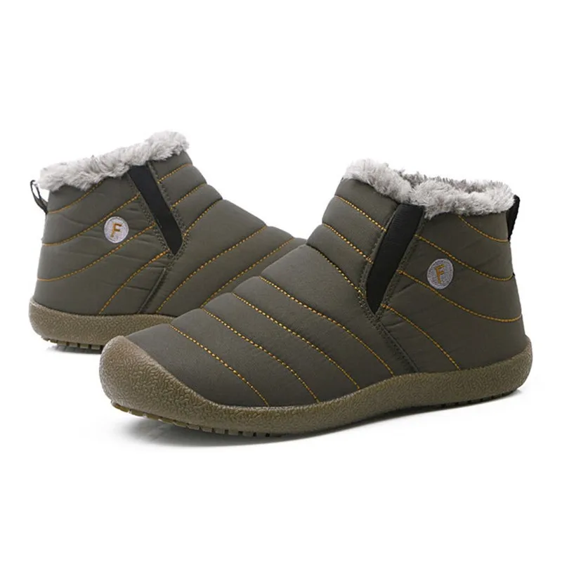 Хороший зима теплый плюш Снегоступы Для мужчин Ботильоны без застежки повседневная обувь на плоской подошве Водонепроницаемый открытый пинетки сапоги для мужчин o1861