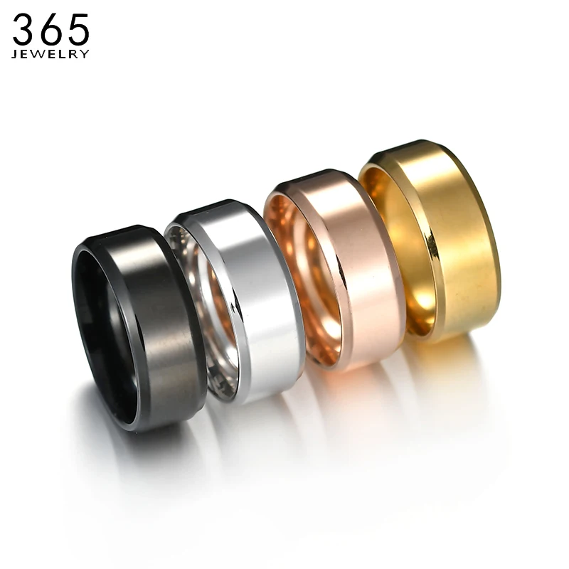 Персонализированные кольца из нержавеющей стали с гравировкой имени для мужчин и женщин 6 цветов пара кольцо на палец для вечеринки Свадебные украшения