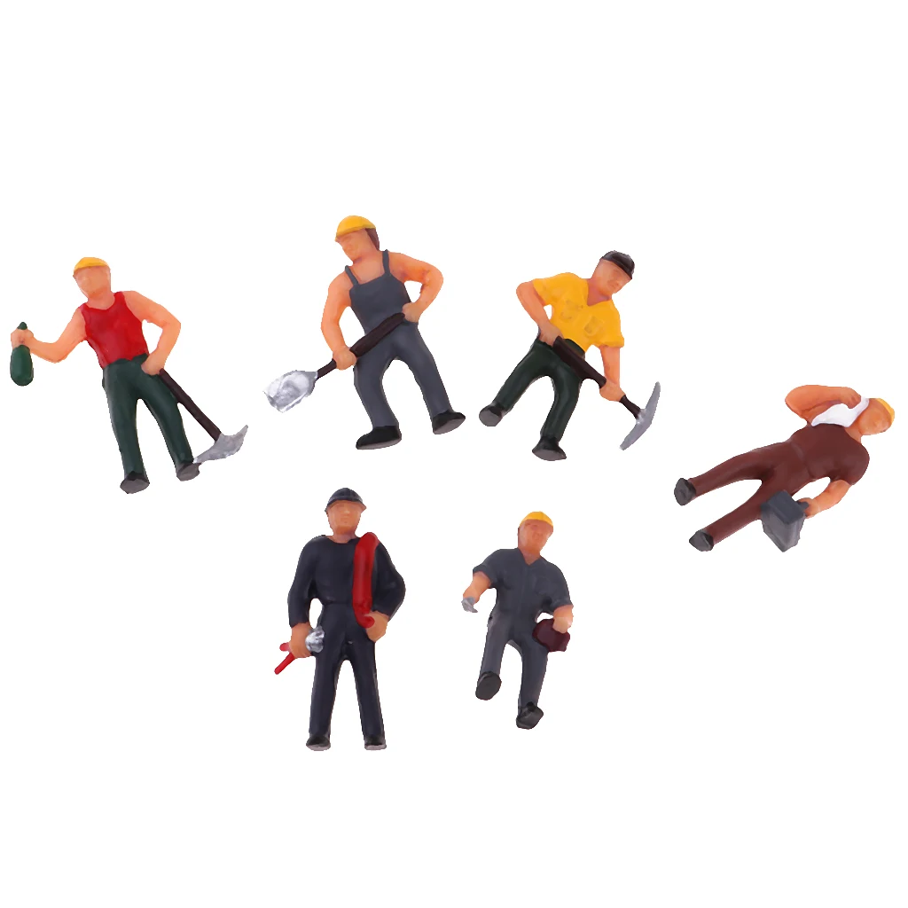 6Pcs 1//87 Scale Painted Model Passenger People Figures Architectural Scenery