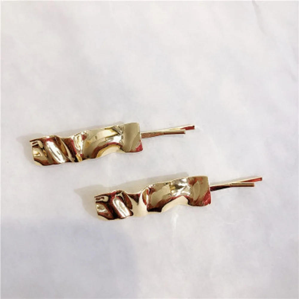 2019 Korea New Fashion Gold Color Ball Hair Clips Geometric Irregular Metal Hairpins Hair Accessories for Women Girls Wholesale