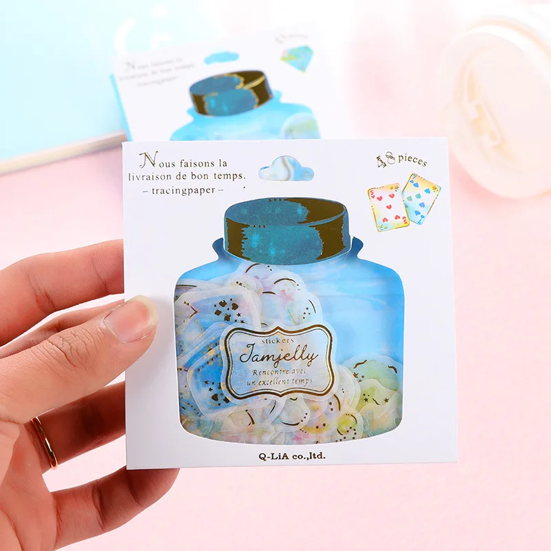 

48 Pcs/lot Drift Bottle Mini Paper Sticker Bag Diy Diary Planner Decoration Sticker Album Scrapbooking Kawaii Stationery