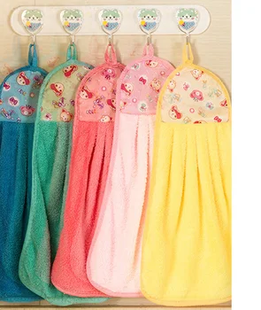 

5pcs Coral Velvet Kitchen Bathroom Hand Towel soft hanging hand wipe Restaurant towels Cleaning Cloth Kitchen Accessories