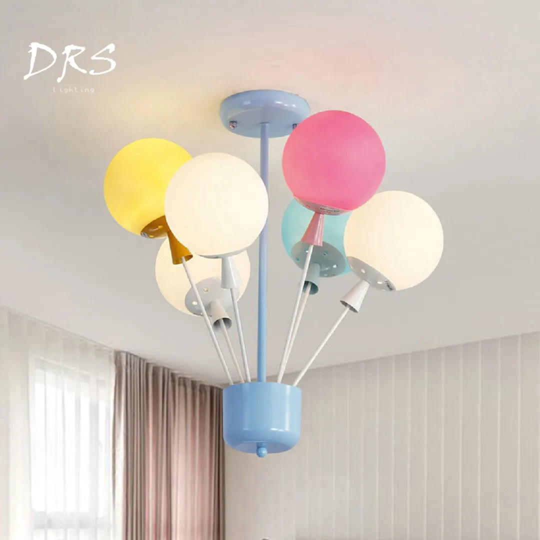 

Colorful Children's Room Ceiling Lamp Boy Girl Bedroom Ceiling Balloon Lights Creative Chandelier Modern Living Room Lamps