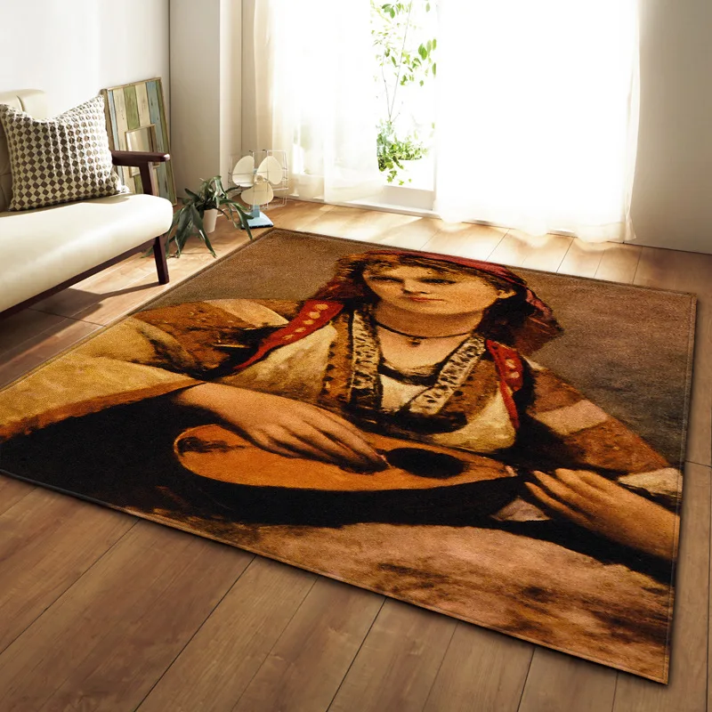 Европейский серии масло классическая стиль ковер для Гостиная Кофе стол номер коврик для спальни Нескользящая пол ковер мягкий домашний декор