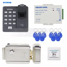 DIYSECUR Biometric Fingerprint RFID 125KHz Password Keypad Door Access Control System Kit + Electric Lock