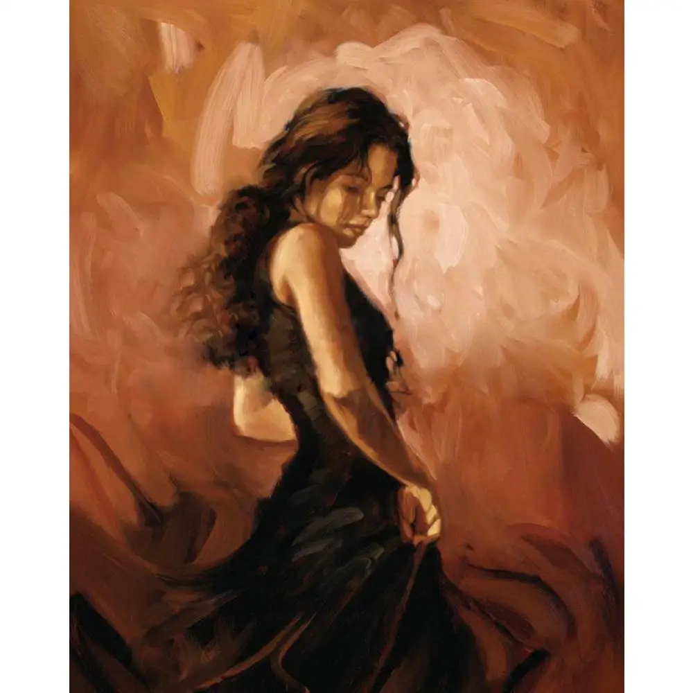 

Best oil portaits Flamenco Dancer III Female artwork on canvas Hand painted woman painting for room decor