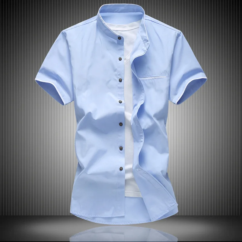Мужская рубашка размера плюс 4XL 5XL XXXXXL 6XL 7XL Camisa Masculina уличная одежда белые синие