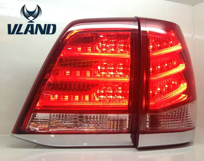 

Free shipping Vland car styling for LandCrusier 2008-2013 led taillight black color rear light