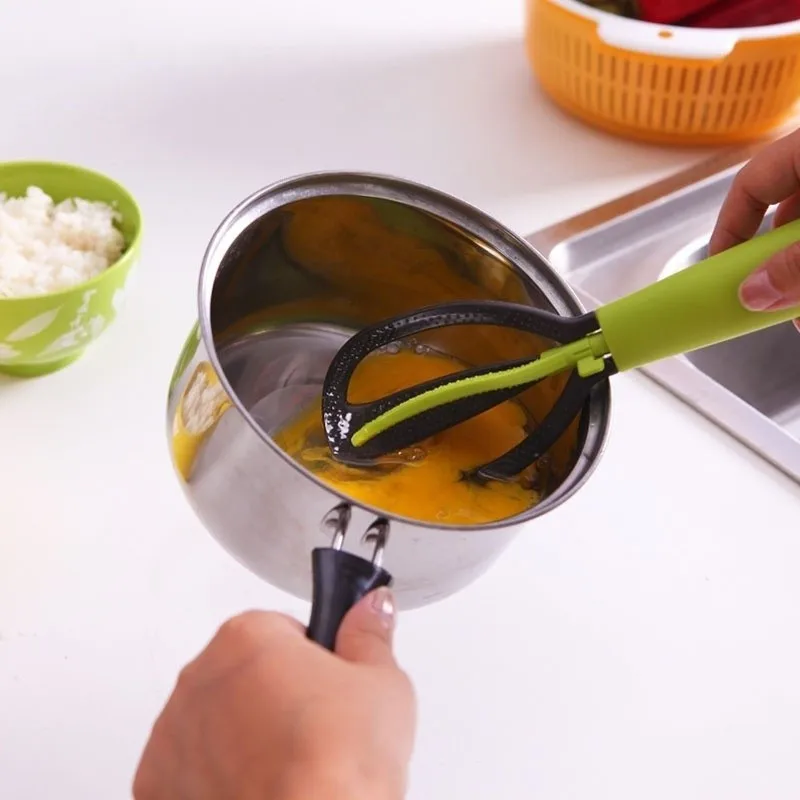 Honana KT-029 Multifunction Food Spoon Practical Vertical Non-stick Spoon Egg Whisk Wash Rice Sieve Creative Spoon Kitchen Tool