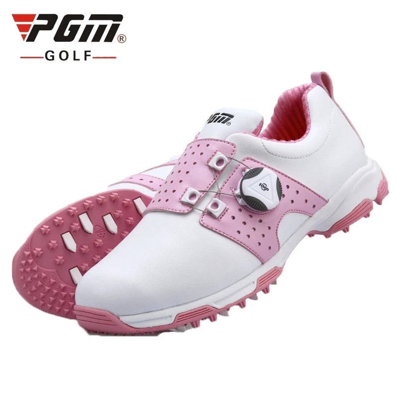 Pgm Golf Shoes for Women Waterproof Knobs Buckle Shoelace Golf Sneakers Ladies Anti-Slip Training Sneakers D0475