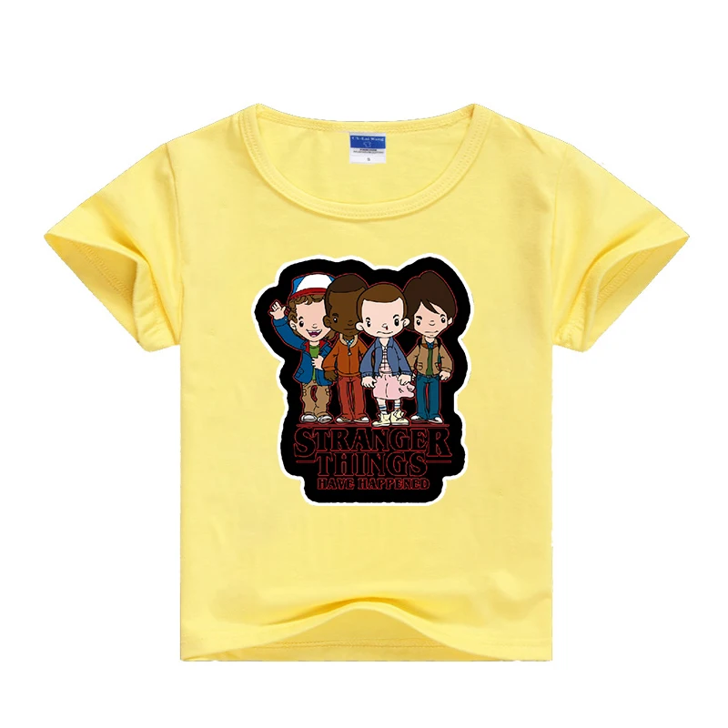 Футболка «странные вещи» Детская футболка футболки с рисунком для маленьких мальчиков и девочек летние светящиеся футболки с коротким рукавом Детские футболки - Цвет: 3