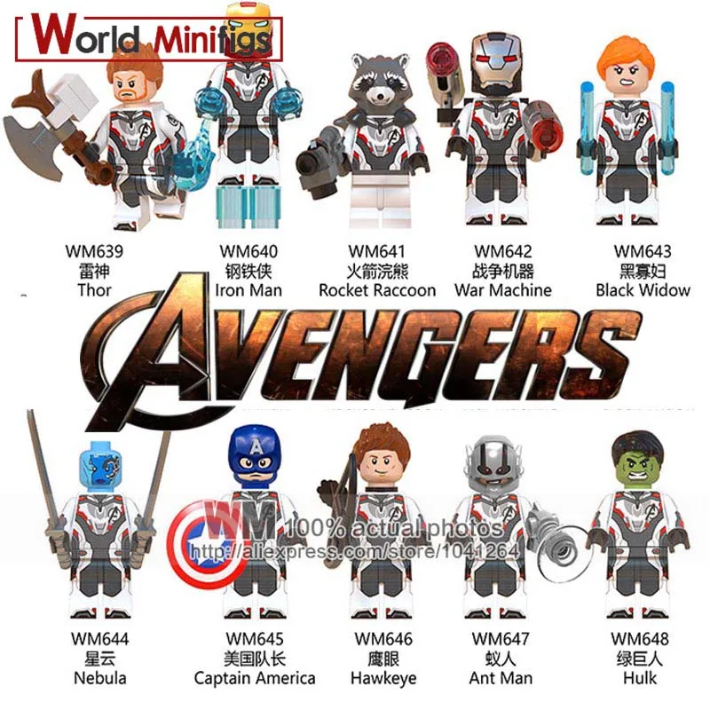 

20PCS/Lot Avengers 4 Endgame Legoings Building Blocks Marvel Super heroes Ironman Captain Marvel Bricks Toys for Children Gift
