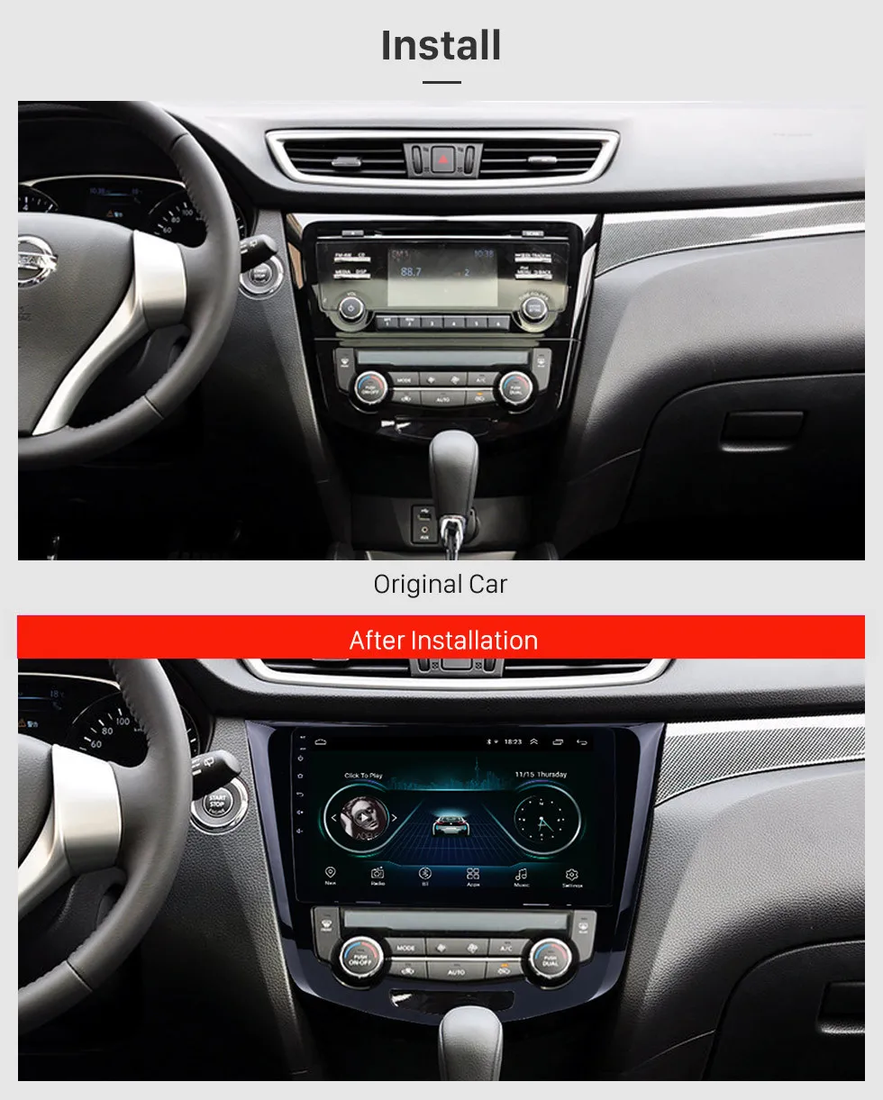 Sale Harfey 10.1inch Android 8.1  for 2014 Nissan QashQai X-Trail Radio Bluetooth car multimedia player GPS System 3G WiFi TV Mirror 2