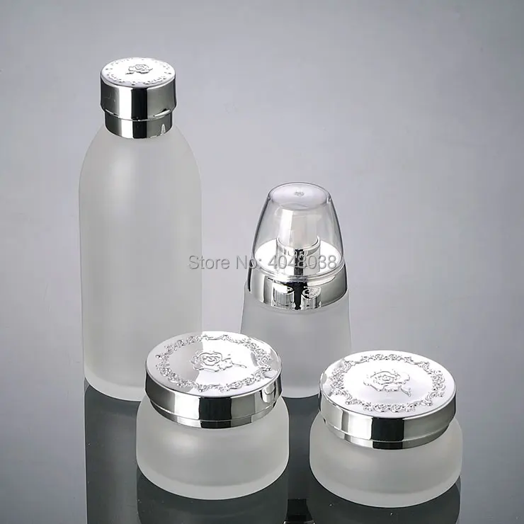 Refillable Cosmetic Container Frosted Glass Toner Bottle with Inner Plug Empty Portable Makeup Astringent Refillable 120ML 5 PCS (4)