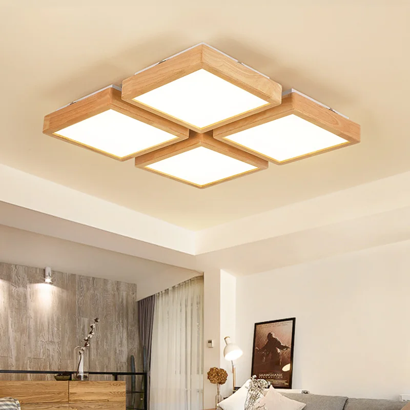 

led ceiling light Living room lamp led solid wood lamp bedroom bedroom lights Nordic lamps simple modern ceiling lamps