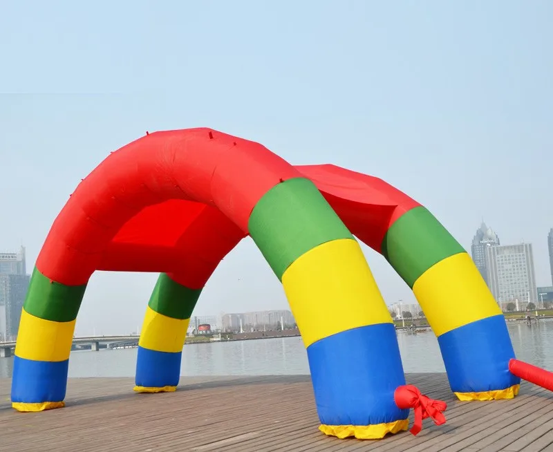 Скидка Твин Арки 26ft* 13ft D = 8 м/26ft надувные Радуга Арка реклама быстрая