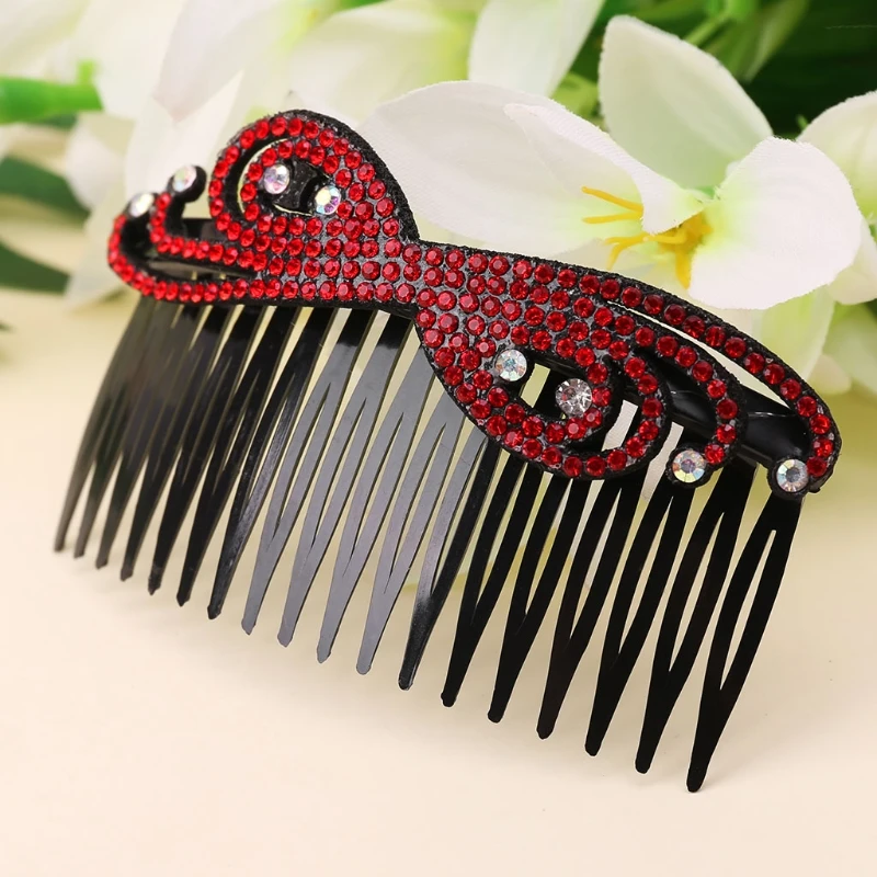 

Women Lady Plastic Rhinestone Hair Comb Clip Slide Hairclip DIY Accessories