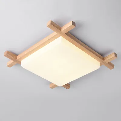 

Nordic LED Wooden Ceiling Lights In Square Shape lamparas de techo For Bedroom Balcony Corridor Kitchen Lighting Fixtures