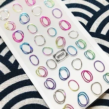 Лазерная серия, красочные лазерные круглые конструкции, стикеры 3D на ногти nail Art, переводная наклейка, шаблон, сделай сам, инструмент для ногтей, украшения, SP-32