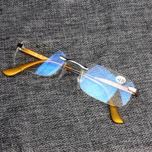 Прямые продажи Gafas De Lectura высококачественные очки без оправы из алюминиево-магниевого сплава старые линзы для чтения 4 цвета золотой