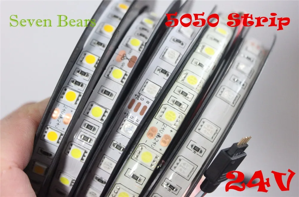 IP20/65 DC24V Светодиодная лента 5050 24 В SMD 5 м 300 светодиодов 60 светодиодов/м белый/теплый