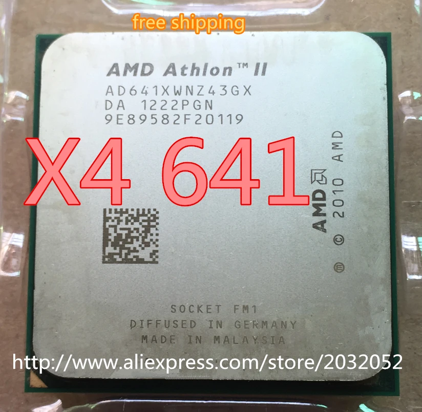 Процессор AMD Athlon II X4 641 FM1 2,8 GHz 4 MB, четырехъядерный процессор, Опаленные кусочки(Рабочая