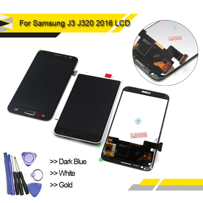 imágenes para 100% Probado Compatible Para Samsung Galaxy J3 J320 LCD 2016 versión J320F J320M Pantalla LCD Asamblea Del Digitizador + home botón imágenes para 100% Probado Compatible Para Samsung Galaxy J3 J320 LCD 2016 versión J320F J320M Pantalla LCD Asamblea Del Digitizador + home botón