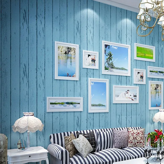 Mediterranean Style Tv Backdrop Wallpaper Blue Non Woven Striped Mediterranean Style Tv Backdrop Wallpaper Blue Non Woven Striped Bedroom Living Room Nostalgia In Wallpapers From Home Improvement On