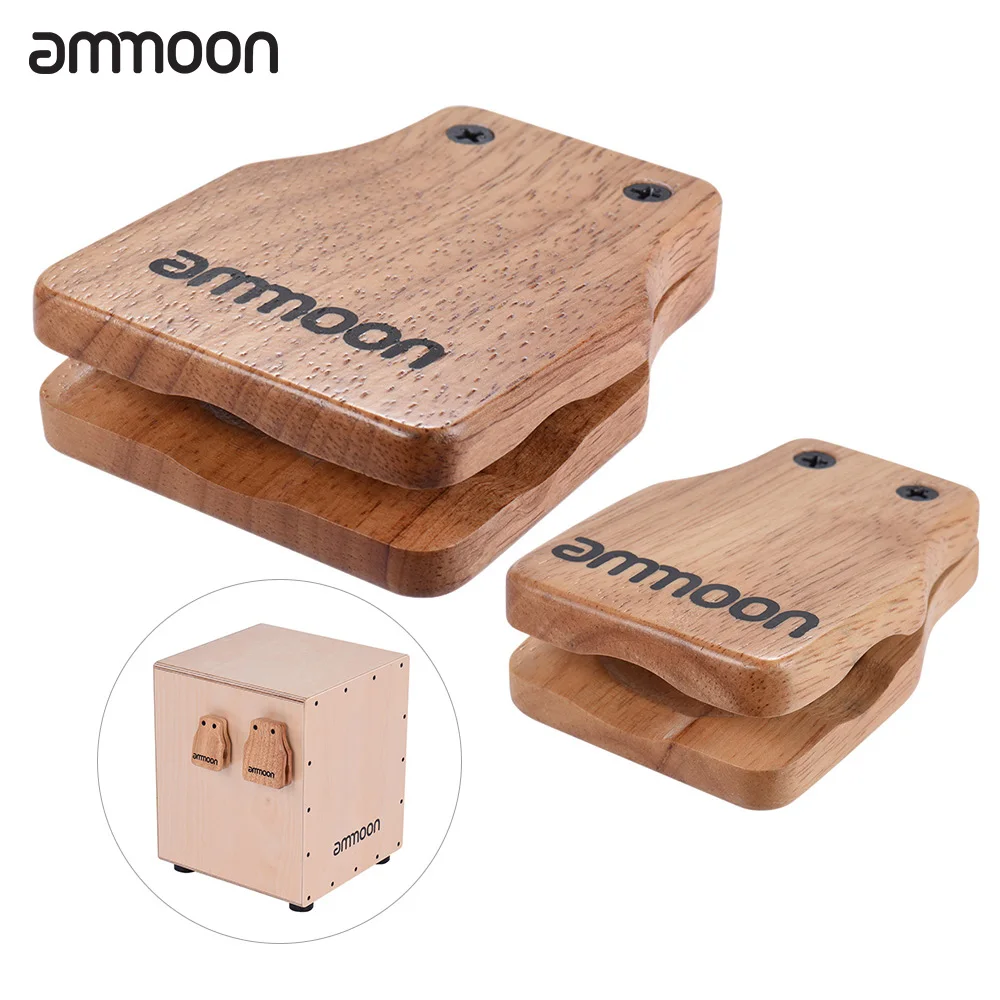 Ammoon 2 шт. Cajon коробка барабан большой и средний спутником аксессуар Кастаньеты для рук ударные инструменты