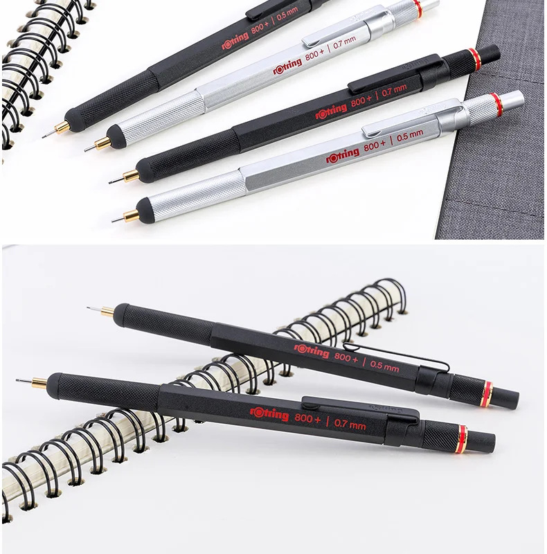 Rotring 800+ металлический механический карандаш 0,5/0,7 мм черный/серебристый Многофункциональный конденсатор ручки ручка, стилус, карандаш для рисования