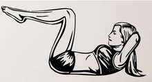 Fitness Vinyl Wall Decal Sport Gym Bodybuilding Girl Mural Art Wall Sticker Health Clud Fitness Centre