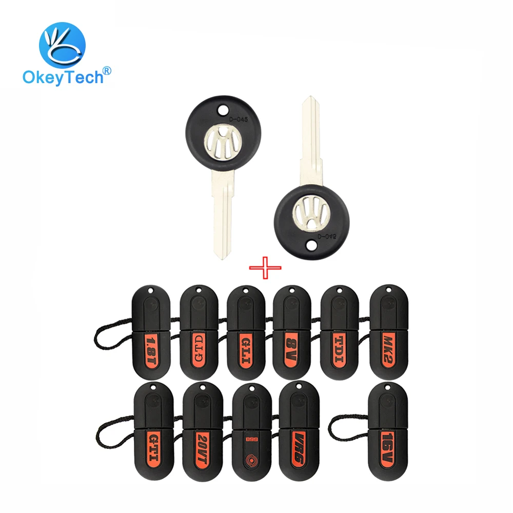 

OkeyTech HU49 Blade White LED Lighting Car Key Shell Stickers Case for VW 8V 16V VR6 1.8T GTD TDI GLI MK2 GTI 20VT Jetta MK2 MK3