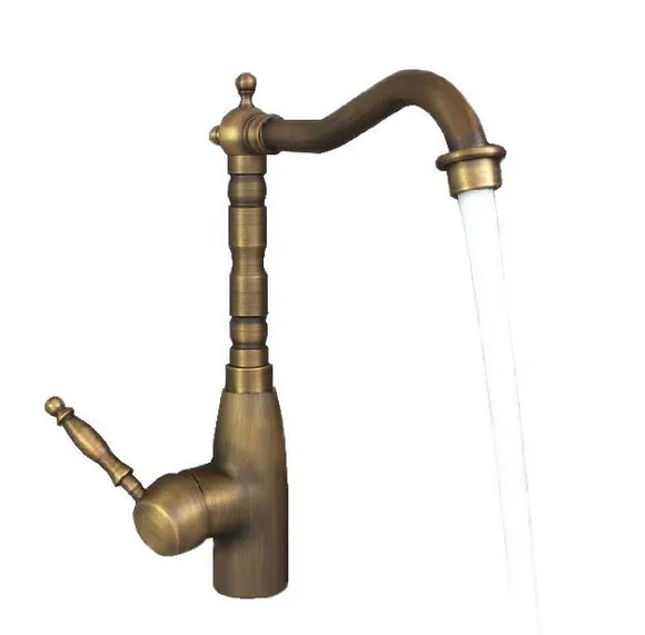 Vintage Retro Antique Brass Single Handle One Hole Bathroom Kitchen Basin Sink Faucet Mixer Tap Swivel Spout Deck Mounted msf088