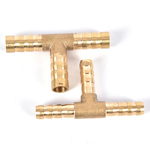 

T-Shape Brass Tee Barb Hose Fittings 6mm 8mm 10mm 12mm 3 Way Hose Tube Barb Copper Barbed Coupling