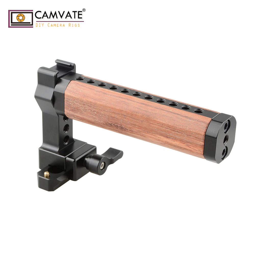 CAMVATE QR Wooden Top Handle With NATO Rail And Cold Shoe C1846 camera photography accessories